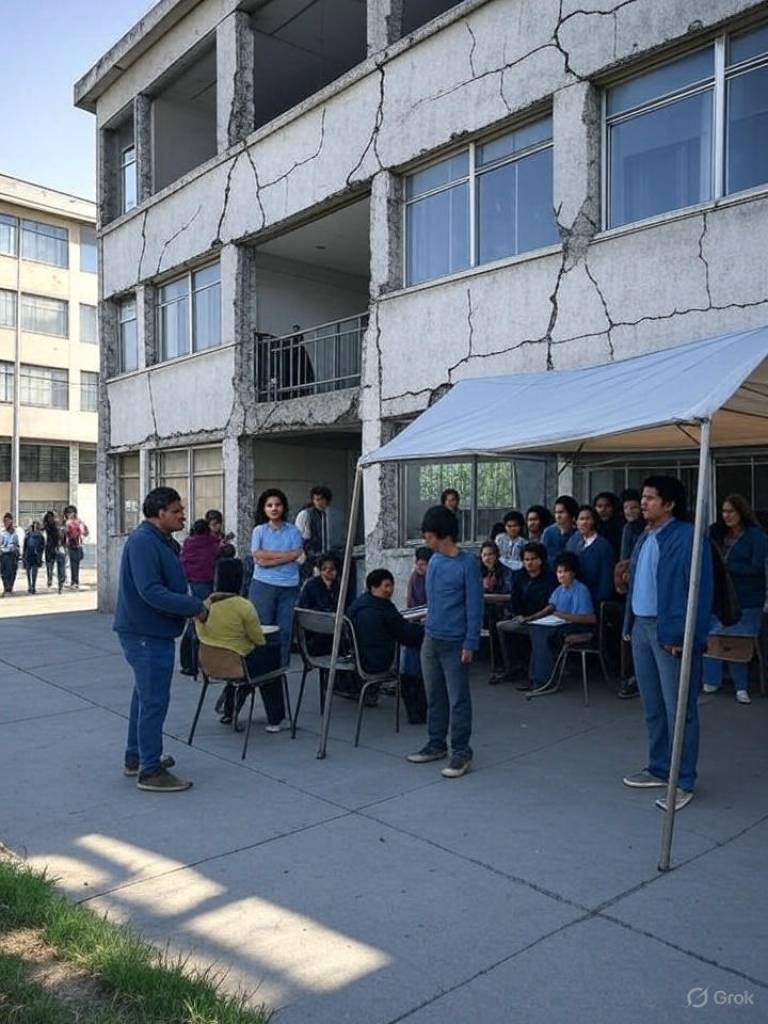 Desalojan escuela de Santiago con 944 alumnos por daños en la estructura