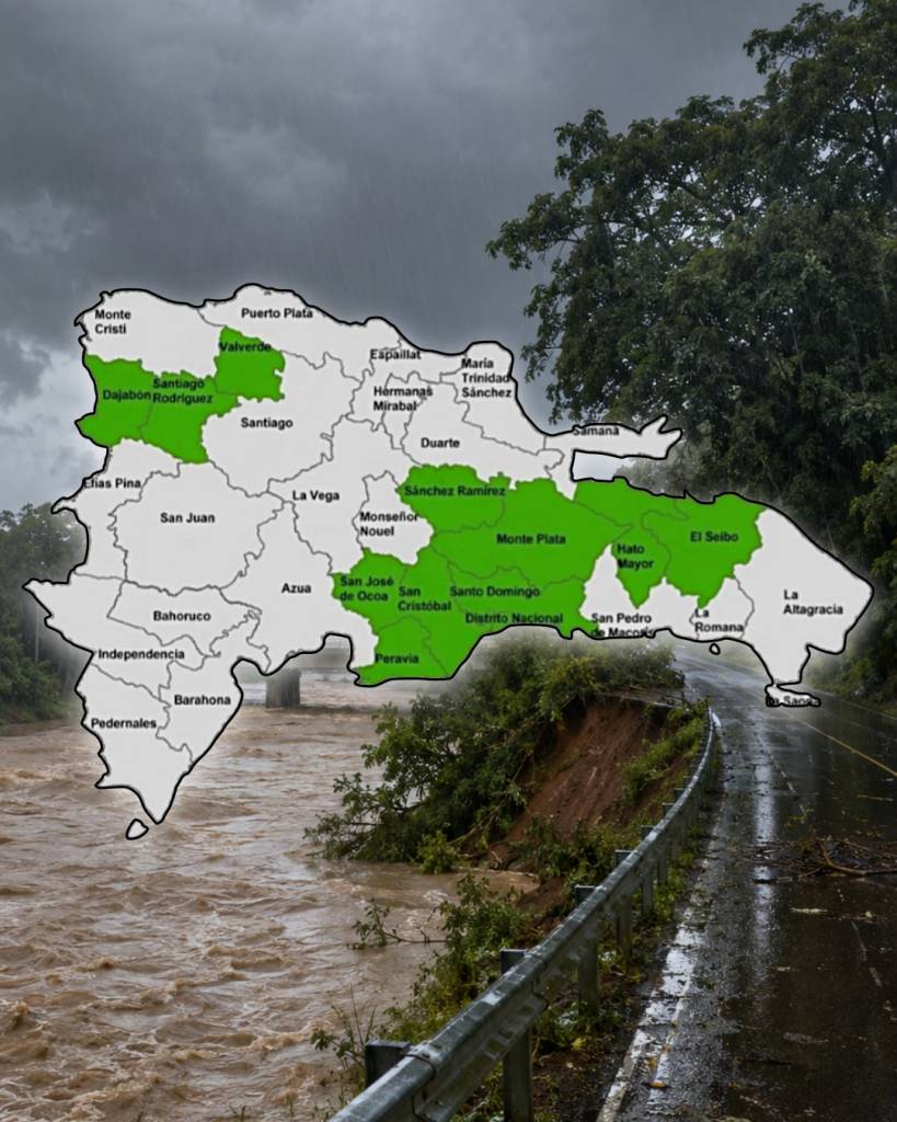 COE reduce a 10 provincias y el Distrito Nacional la alerta verde por vaguada
